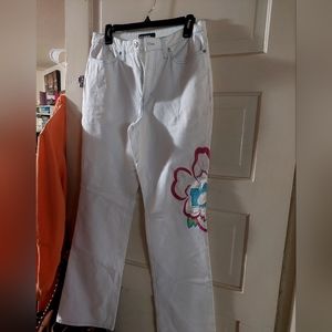 Cambio embroidered jeans.